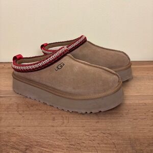 UGG Tazz II Suede Slippers Chestnut Tan Women Size 9 Slip-On Casual Comfort